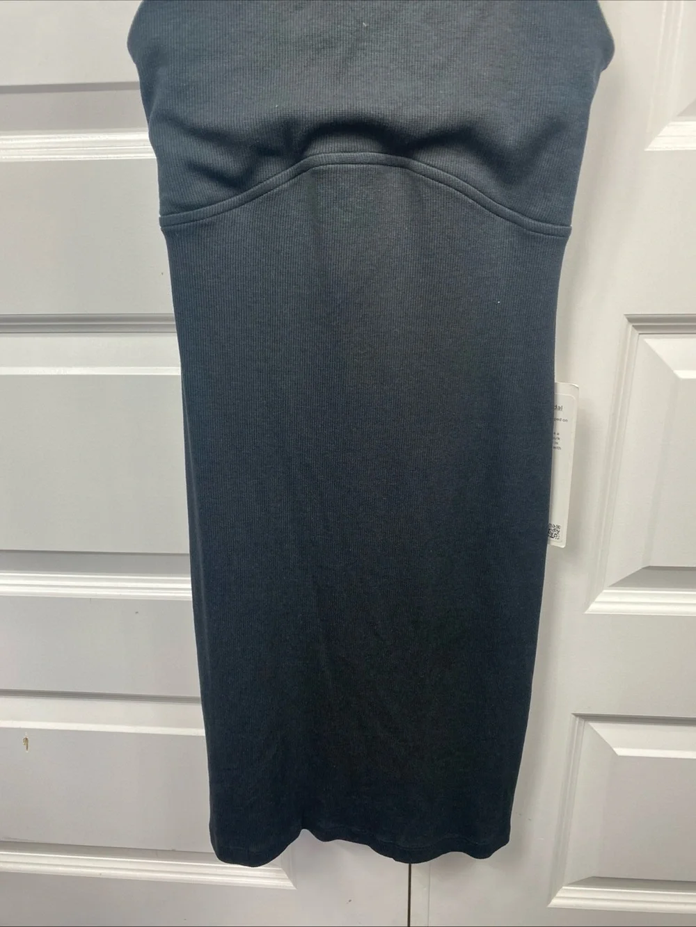 Lululemon Ribbed Cotton Modal Cut Out Dress  Black Cutout Back Athletic 4 Racer